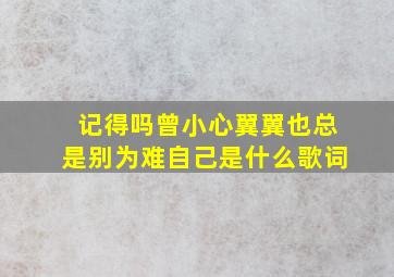 记得吗曾小心翼翼,也总是别为难自己,是什么歌词