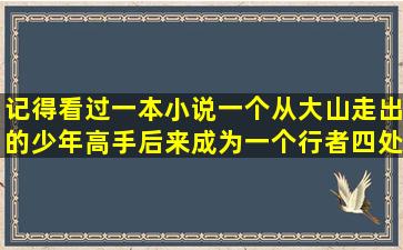 记得看过一本小说,一个从大山走出的少年高手,后来成为一个行者,四处...