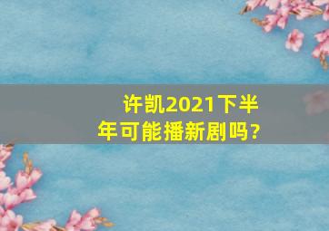 许凯2021下半年可能播新剧吗?