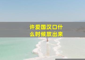 许爱国汉口什么时候放出来