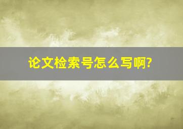 论文检索号怎么写啊?