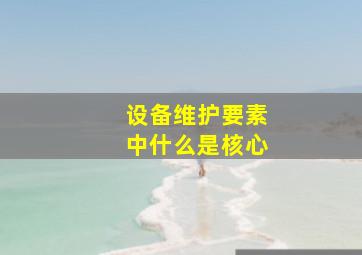 设备维护要素中什么是核心