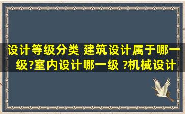 设计等级分类 建筑设计属于哪一级?室内设计哪一级 ?机械设计?网站...