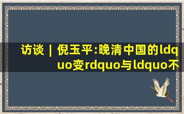 访谈︱倪玉平:晚清中国的“变”与“不变”