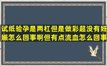 试纸验孕是两杠但是做彩超没有妊娠怎么回事啊但有点流血怎么回事?