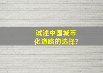 试述中国城市化道路的选择?