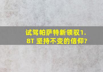 试驾帕萨特新领驭1.8T 坚持不变的信仰?