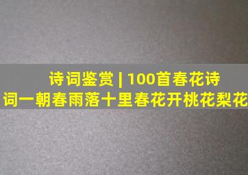 诗词鉴赏 | 100首春花诗词,一朝春雨落,十里春花开桃花梨花