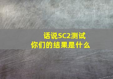 话说SC2测试你们的结果是什么