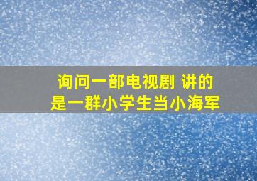 询问一部电视剧 讲的是一群小学生当小海军