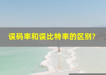 误码率和误比特率的区别?