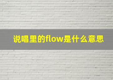 说唱里的flow是什么意思