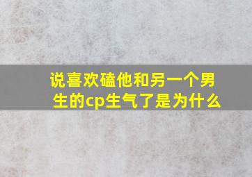 说喜欢磕他和另一个男生的cp生气了是为什么(