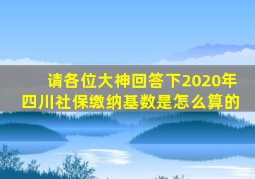 请各位大神回答下,2020年四川社保缴纳基数是怎么算的