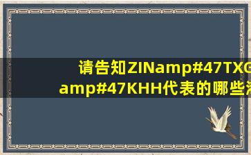 请告知ZIN/TXG/KHH代表的哪些港口代码