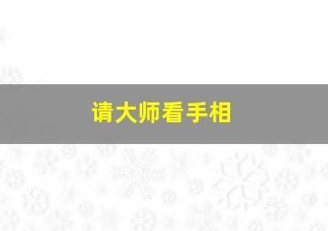 请大师看手相