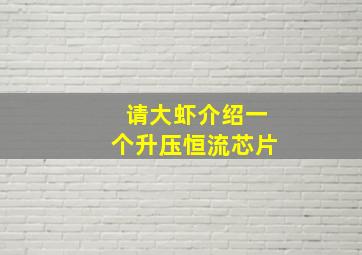 请大虾介绍一个升压恒流芯片