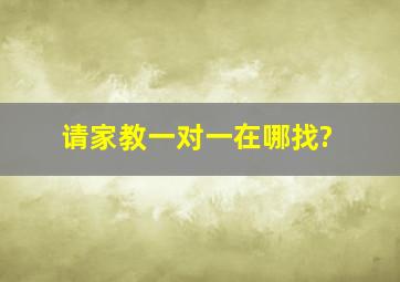 请家教一对一,在哪找?