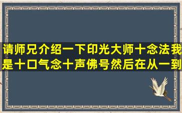 请师兄介绍一下印光大师十念法,我是十口气念十声佛号,然后在从一到...