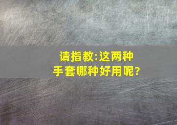 请指教:这两种手套哪种好用呢?