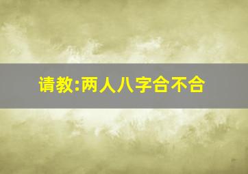 请教:两人八字合不合。