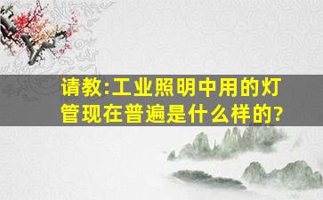 请教:工业照明中用的灯管现在普遍是什么样的?