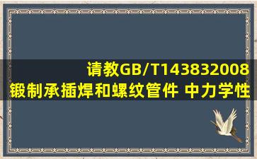 请教GB/T143832008锻制承插焊和螺纹管件 中力学性能应符合什么...