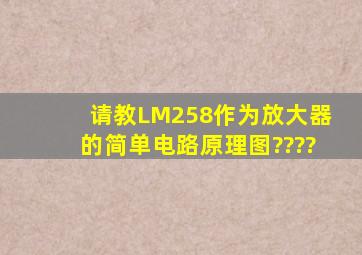 请教LM258作为放大器的简单电路原理图????