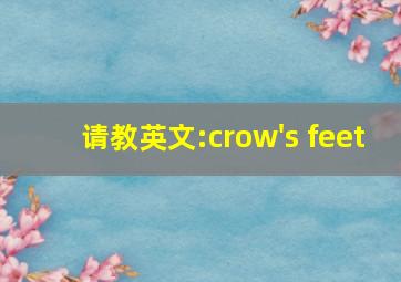 请教英文:crow's feet
