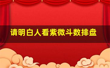 请明白人,看紫微斗数排盘。