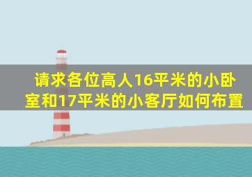 请求各位高人,16平米的小卧室和17平米的小客厅如何布置。