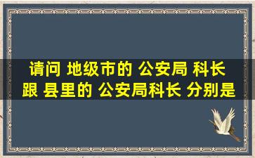 请问 地级市的 公安局 科长 跟 县里的 公安局科长 分别是什么级别