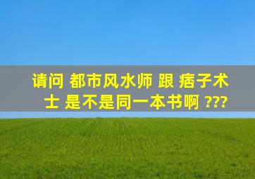 请问 都市风水师 跟 痞子术士 是不是同一本书啊 ???