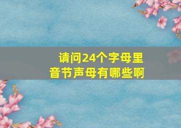 请问24个字母里音节,声母有哪些啊