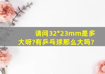 请问32*23mm是多大呀?有乒乓球那么大吗?