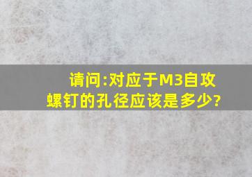 请问:对应于M3自攻螺钉的孔径应该是多少?