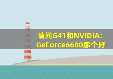 请问G41和NVIDIA:GeForce6600那个好(