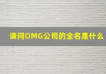 请问OMG公司的全名是什么