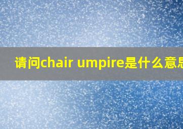 请问chair umpire是什么意思?