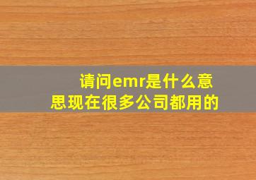 请问emr是什么意思,现在很多公司都用的