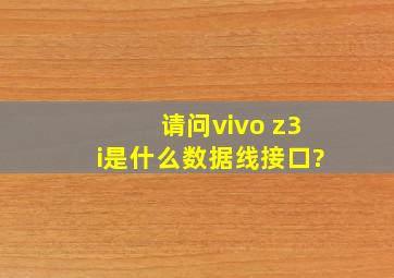 请问vivo z3i是什么数据线接口?