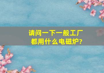 请问一下,一般工厂都用什么电磁炉?