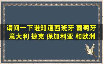 请问一下谁知道西班牙 葡萄牙 意大利 捷克 保加利亚 和欧洲的胶袋...