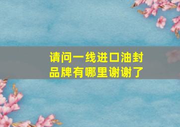 请问一线进口油封品牌有哪里(谢谢了。