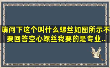 请问下这个叫什么螺丝,如图所示。不要回答空心螺丝,我要的是专业...