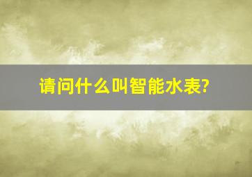 请问什么叫智能水表?