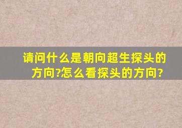 请问什么是朝向超生探头的方向?怎么看探头的方向?