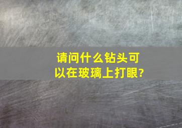 请问什么钻头可以在玻璃上打眼?