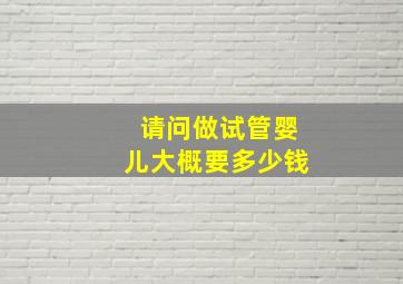 请问做试管婴儿大概要多少钱(