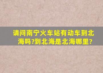 请问南宁火车站有动车到北海吗?到北海是北海哪里?